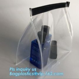 Cosmetic Packaging Customized Clear PVC Travel Slider Bag/Manufacture pvc packaging bag,packaging pvc bag, slider zipper supplier