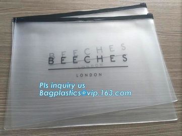 Cosmetic Packaging Customized Clear PVC Travel Slider Bag/Manufacture pvc packaging bag,packaging pvc bag, slider zipper supplier