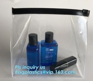 Cosmetic Packaging Customized Clear PVC Travel Slider Bag/Manufacture pvc packaging bag,packaging pvc bag, slider zipper supplier