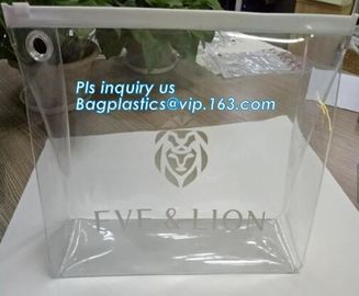 Cosmetic Packaging Customized Clear PVC Travel Slider Bag/Manufacture pvc packaging bag,packaging pvc bag, slider zipper supplier