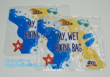 resealable slider zipper underwear packaging bags with logo, matte frosted PVC slider zipper bag plastic bag with zipper supplier