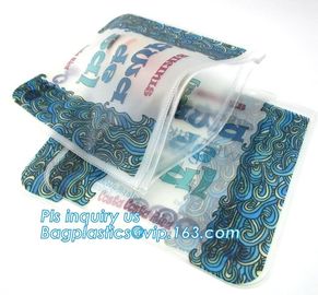 resealable slider zipper underwear packaging bags with logo, matte frosted PVC slider zipper bag plastic bag with zipper supplier