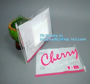 Transparent bottom gusset slider k pvc zipper bags with holding loop, slider biodegradable zipper bag, slider zip supplier
