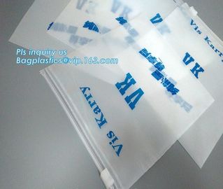 Transparent bottom gusset slider k pvc zipper bags with holding loop, slider biodegradable zipper bag, slider zip supplier