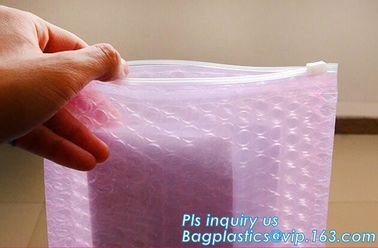 reusable air bubble stationery packaging bags envelope shock proof bag with slider zip lock for fragile articles, zip supplier