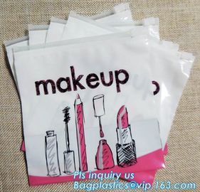 Custom logo EVA slider zipper makeup brushes packing bag, slider zipper bag /writable plastic bag with zipper, slider supplier