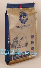 Resealable Zipper Top Packaging Bag Quad Seal Packaging Bag Pet Dog Food Packaging Bag 5L 6L 7L Plastic Packaging Bags supplier