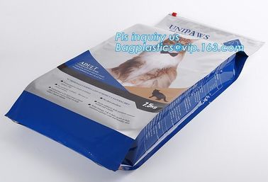 Slider Zipper Flat Bottom Side Gusset Dog Pet Food Packing Bag, Gravure Printing Top Slider k Plastic Pet Dog Trea supplier