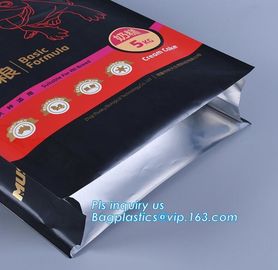 Slider Zipper Side Gusset plastic Dog Pet Food Packaging Bag, 1kg 4kg 15kg flat bottom aluminum foil slider zipper pedig supplier