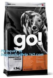 recyclable different type dog/cat food packaging slider zipper bag direct manufacturer in china, 5.5kg slider zipper fla supplier