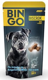 Stand up pouch with zipper and window for dog food packaging, chicken jerkey bag, 10kg Custom Printed slider Flat Bottom supplier