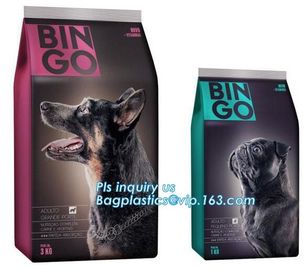Stand up pouch with zipper and window for dog food packaging, chicken jerkey bag, 10kg Custom Printed slider Flat Bottom supplier