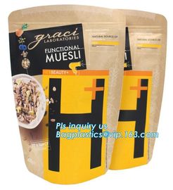 Stand up pouch with zipper and window for dog food packaging, chicken jerkey bag, 10kg Custom Printed slider Flat Bottom supplier