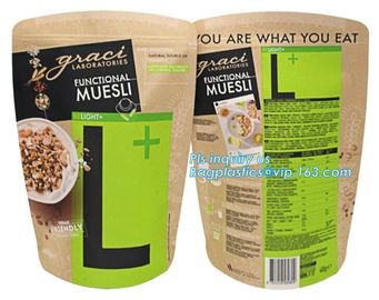 Stand up pouch with zipper and window for dog food packaging, chicken jerkey bag, 10kg Custom Printed slider Flat Bottom supplier
