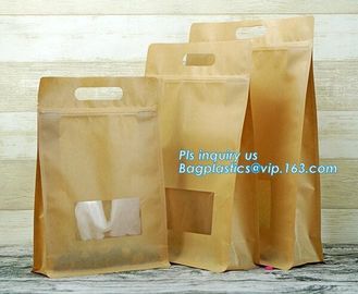 packaging bag stand up flat bottom pouch with slider zip, metal slider pe packing bag, metal zip sider packaging bag supplier