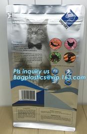 pet dog food packaging bag with resealable zipper or slider,quad flat bottom, good barrier, Trade assurance dog food blo supplier