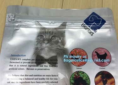 pet dog food packaging bag with resealable zipper or slider,quad flat bottom, good barrier, Trade assurance dog food blo supplier