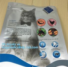 pet dog food packaging bag with resealable zipper or slider,quad flat bottom, good barrier, Trade assurance dog food blo supplier