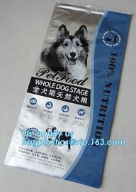 pet dog food packaging bag with resealable zipper or slider,quad flat bottom, good barrier, Trade assurance dog food blo supplier