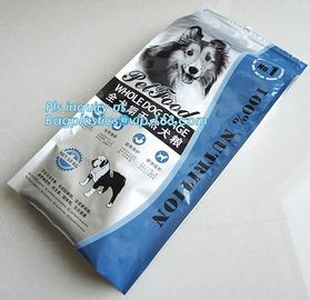 Slider Zipper Large Plastic Animal Pet Food Packaging Bag With Print, side gusset slider 15 kg pet food bag with slider supplier