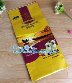 Slider Zipper Large Plastic Animal Pet Food Packaging Bag With Print, side gusset slider 15 kg pet food bag with slider supplier