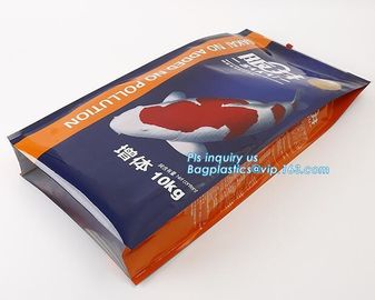 Square bottom slider k plastic packaging bag for dog cat, quad seal bottom and bottom load metallized film slider supplier