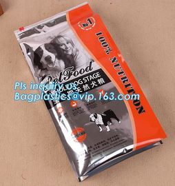 Customized Resealable Zipper Top Flat Bottom Side Gusset Standing Up Plastic Pet Dog Food Packaging Bag, slider k supplier