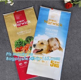 Barrier Property 3LB (1.36KG) Square Bottom Pet Dog Food Bag With Slider, quad seal flat bottom metallized film slider z supplier