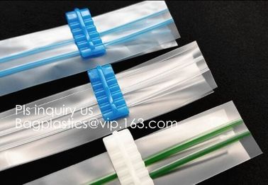 pe vacuum plastic cheap double color flange zipper, PP flange zipper, double color flange zipper for flexible packages supplier