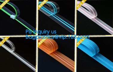 Easy tear transparent plastic PE food bag zipper, Plastic Colored Double Line zipper, PE zipper for zipper bag with zipp supplier