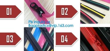 multi colored transparent plastic easy tear zipper, closure pe bag clear press lok zipper, reclosable press zipper supplier