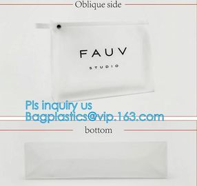 vinyl travel cosmetic bag, Frosted Slider Zipper PVC Bag for Clothes Packaging, PVC/EVA vinyl slider top zipper bag for supplier