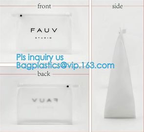 vinyl travel cosmetic bag, Frosted Slider Zipper PVC Bag for Clothes Packaging, PVC/EVA vinyl slider top zipper bag for supplier