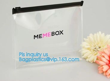 reusable premium quality slider zipper cosmetic toothbrush pvc bags, Custom logo pvc frosted vinyl slider zipper bag supplier