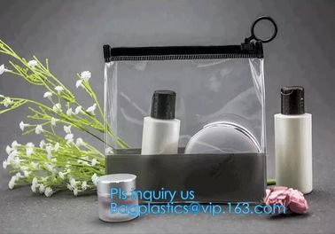 reusable premium quality slider zipper cosmetic toothbrush pvc bags, Custom logo pvc frosted vinyl slider zipper bag supplier