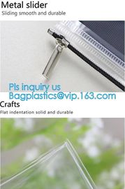 fashion thick clear retail custom printed pvc slider zipper bag, mini plastic zipper cosmetic slider zip bags with print supplier