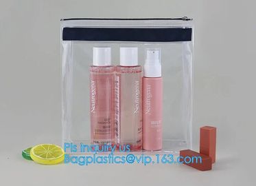 Slider Zipper Packing hologram pvc plastic storage cosmetic bag, 200 micron transparent clear PVC slider zipper bag, mat supplier