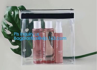 Slider Zipper Packing hologram pvc plastic storage cosmetic bag, 200 micron transparent clear PVC slider zipper bag, mat supplier