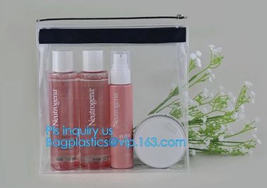 Slider Zipper Packing hologram pvc plastic storage cosmetic bag, 200 micron transparent clear PVC slider zipper bag, mat supplier