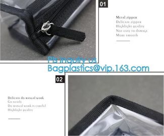 file pouch slider zipper bag, slider zipper bag for jewellery, pencil case, Clear Soft Pvc Zipper Blanket Packing Bag Ha supplier