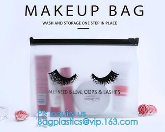 Slider Packaging waterproof promotion Zipper bag, Sinicline pvc mini plastic zipper cosmetic slider zip bags with print supplier