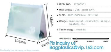 Eco-friendly Red Clear Slider Zipper PVC Cosmetic Make Up Bikini Bag, pvc zipper lock slider bag supplier