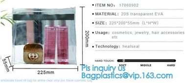 Eco-friendly Red Clear Slider Zipper PVC Cosmetic Make Up Bikini Bag, pvc zipper lock slider bag supplier