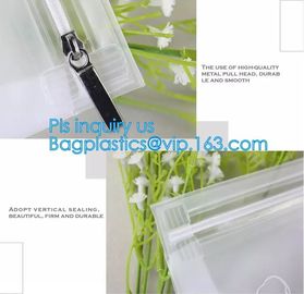 k slider bags for pencils pens, PVC Cosmetic Packaging Bags with Slide Zipper, eco friendly customized slider zipl supplier