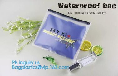 Eco-friendly Clear Travel EVA Cosmetic Bag with Slider Zipper Closure, matte slider printing customized frosted pvc bag supplier