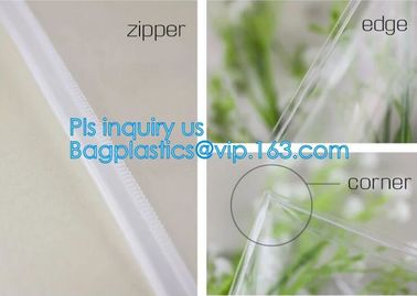 Horizontal Style Top Slider Closure Zip PVC Pack Bag for Tower Clothing Pack Clear and Frosted Sides, PVC / EVA / TPU zi supplier