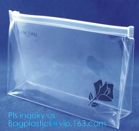 MultiColor Plastic Slider Zipper Bags, logo printing pvc small zip transparent bag, Standup Cosmetic PVC Bag With Slider supplier