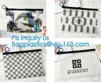 slider zipper pvc pouch clear vinyl pvc k bags, Custom Logo PVC Transparent Slider Zipper Flat Bag, clothes packin supplier