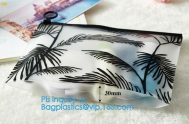 slider PVC zipper PE packing bag for underwear / clothing / cosmetic, foldable slider zipper pvc storage bags, Pouch Sli supplier