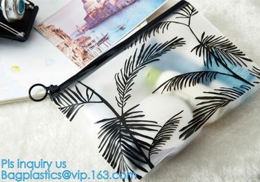 slider PVC zipper PE packing bag for underwear / clothing / cosmetic, foldable slider zipper pvc storage bags, Pouch Sli supplier